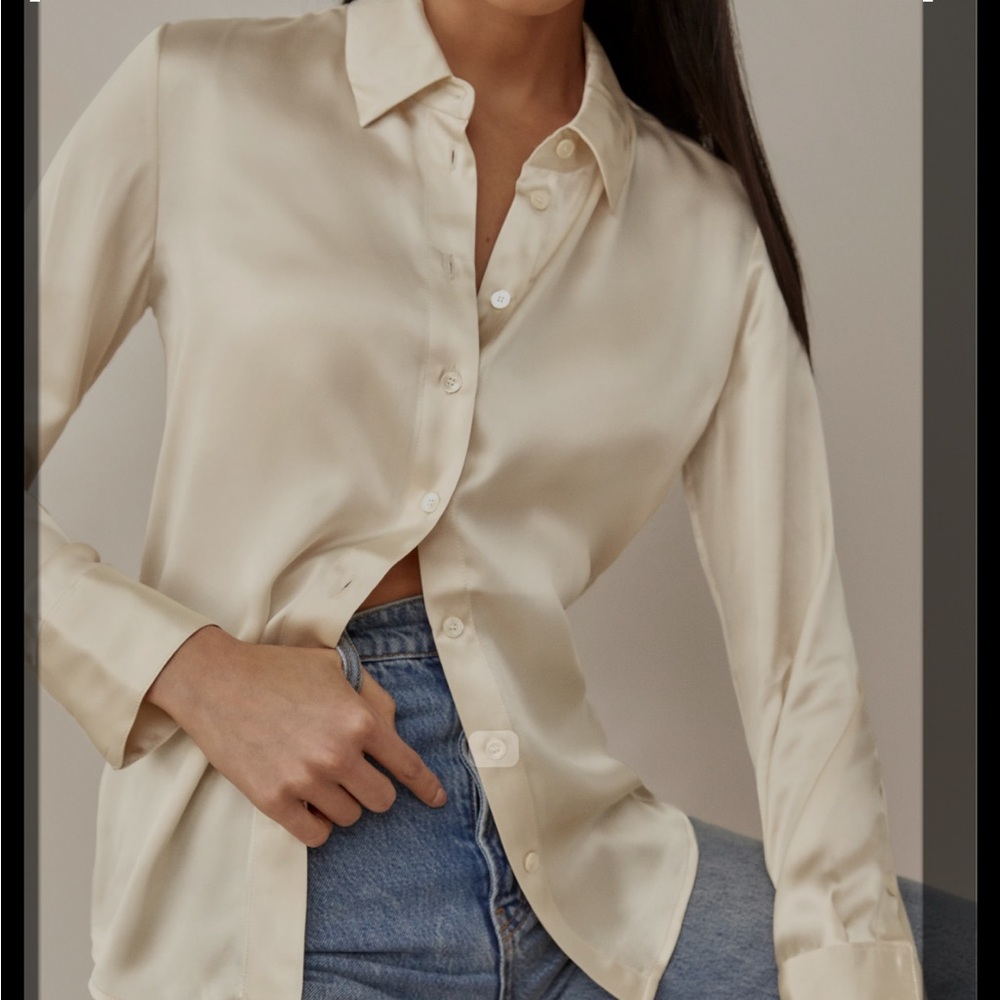 Reformation Sky Relaxed Silk Top